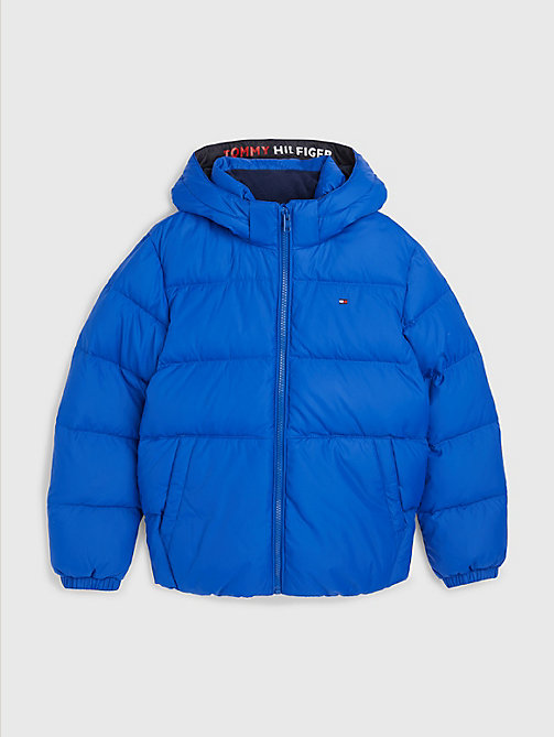 blue essential hooded padded jacket for boys tommy hilfiger