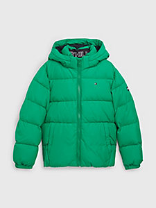 green essential hooded padded jacket for boys tommy hilfiger