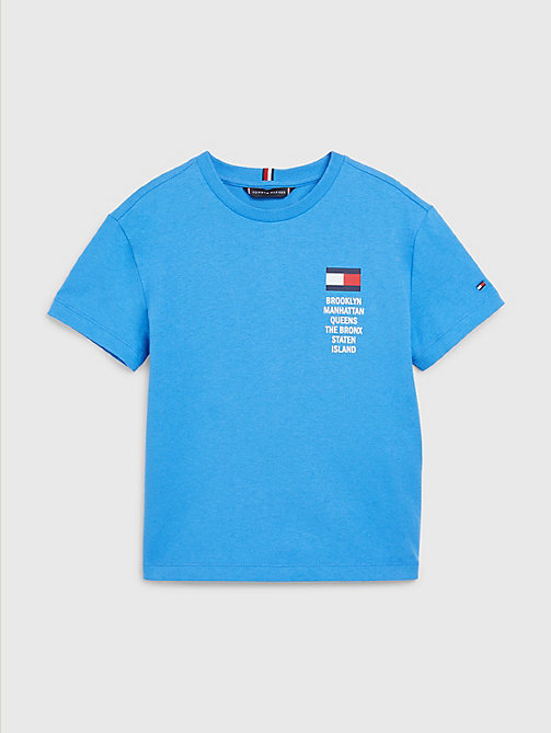 t-shirt à motif nyc au dos bleu pour boys tommy hilfiger