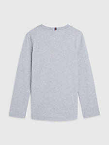 Tommy Hilfiger Jungen Boys Basic Vn Knit S/S  Regular Fit T-Shirt Herstellergröße: 14 Dark Allure Heather 408 Blau 164 