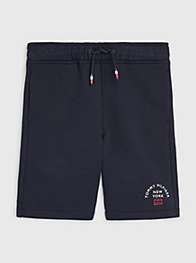 blue logo fleece shorts for boys tommy hilfiger
