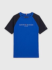синий футболка essential контрастного дизайна из органического для boys - tommy hilfiger