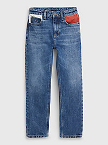 denim jeans met contrasterende zakken voor boys - tommy hilfiger