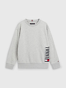grau sweatshirt aus terry mit logo für boys - tommy hilfiger