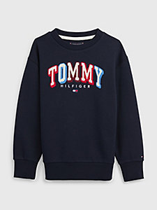 blau varsity-sweatshirt mit fun-logo für boys - tommy hilfiger