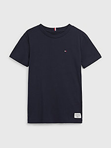 blue back logo embroidery t-shirt for boys tommy hilfiger