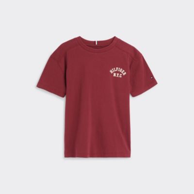 burgundy tommy hilfiger t shirt