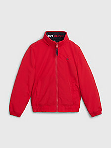 red essential light padded jacket for boys tommy hilfiger