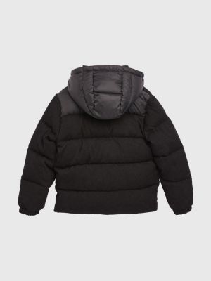 Mixed Texture Cord Puffer Jacket | BLACK | Tommy Hilfiger
