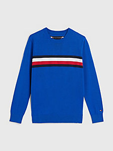 niebieski sygnowany sweter essential dla boys - tommy hilfiger