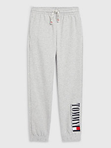 grey graphic logo joggers for boys tommy hilfiger