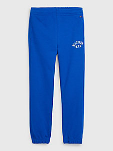 blau jogginghose mit varsity-logo für boys - tommy hilfiger