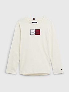 yellow flag label long sleeve t-shirt for boys tommy hilfiger