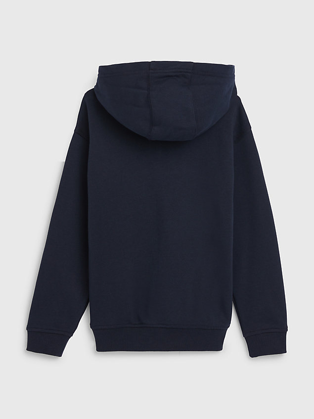 blue college terry hoody for boys tommy hilfiger