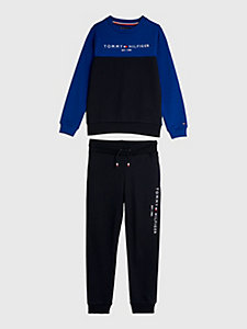 blau essential set mit sweatshirt und jogginghose für jungen - tommy hilfiger