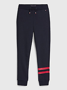 blue college cuffed joggers for boys tommy hilfiger