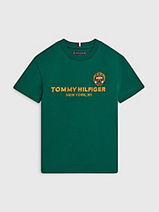 green logo embroidery crew neck t-shirt for boys tommy hilfiger