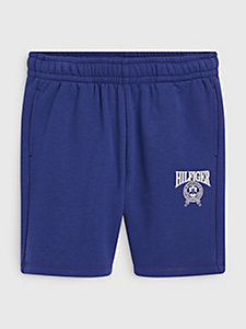 blauw joggingshort met varsity-logo voor boys - tommy hilfiger