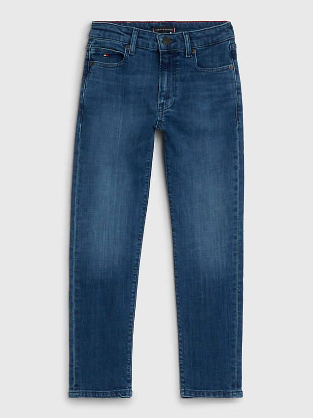 denim modern straight faded jeans voor jongens - tommy hilfiger