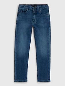 jeans modern straight fit sbiaditi denim da bambino tommy hilfiger