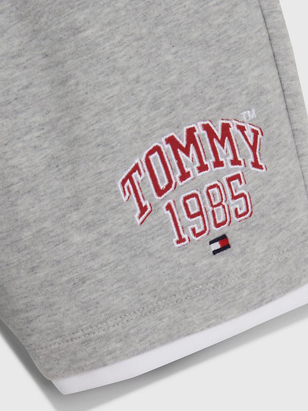 grey varsity logo drawstring sweat shorts for boys tommy hilfiger