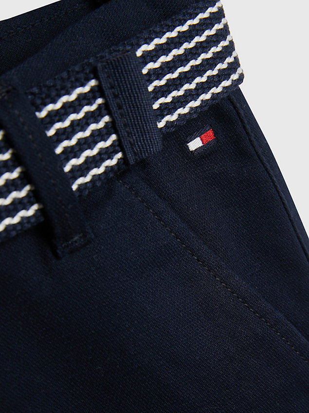blue essential belted chino shorts for boys tommy hilfiger