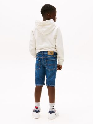 short slim scanton en denim bleu pour garçons tommy hilfiger