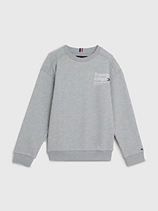 grey terry logo sweatshirt for boys tommy hilfiger