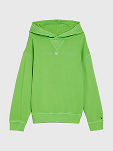 grün hoodie mit farblich abgestimmtem logo für jungen - tommy hilfiger