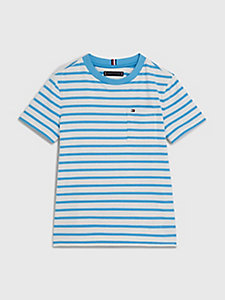 blue breton stripe pocket t-shirt for boys tommy hilfiger