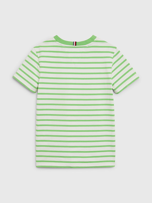 grün t-shirt mit breton-streifen und brusttasche für jungen - tommy hilfiger