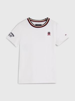 TH Monogram TShirt mit Badges WEIß Tommy Hilfiger