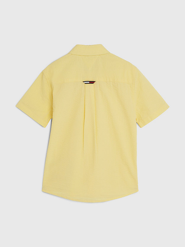 gelb kurzarm-hemd aus seersucker für jungen - tommy hilfiger