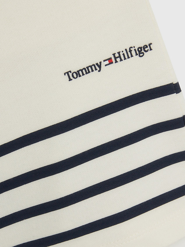white breton stripe sweat shorts for boys tommy hilfiger