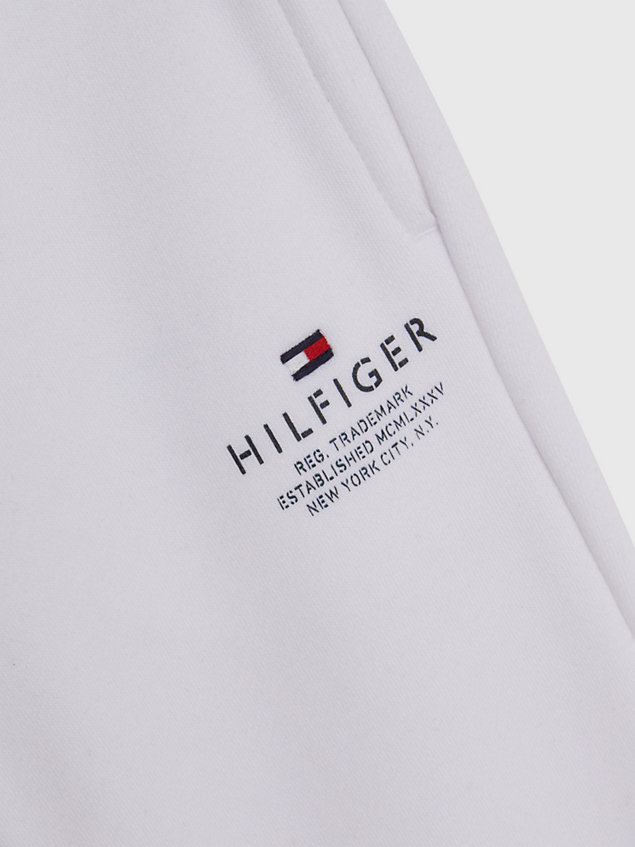 white logo cuffed joggers for boys tommy hilfiger
