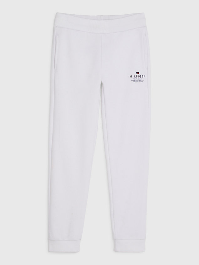 white logo cuffed joggers for boys tommy hilfiger