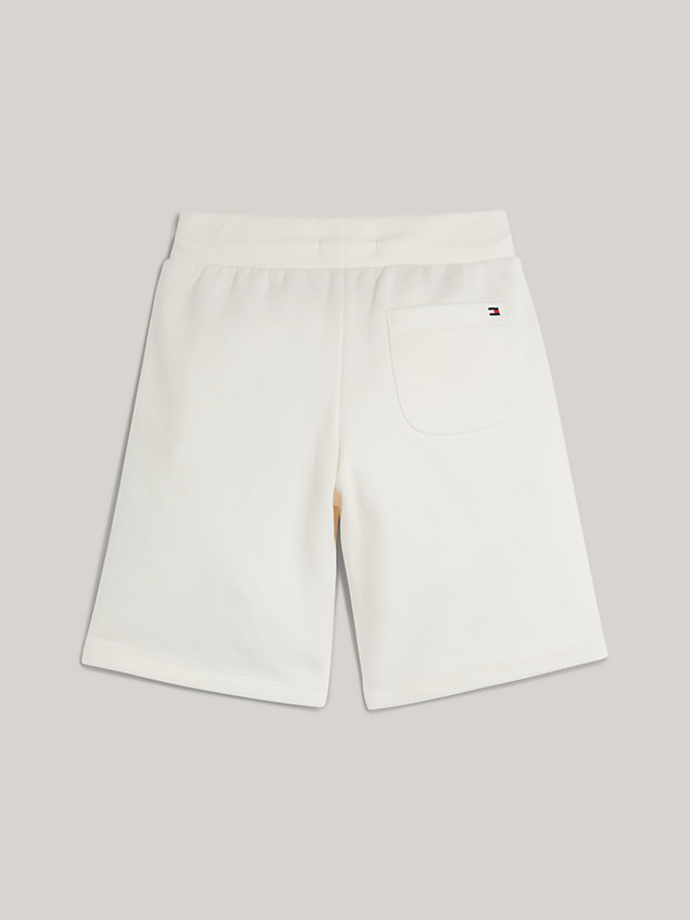 white hilfiger monotype sweat-shorts mit streifen für jungen - tommy hilfiger
