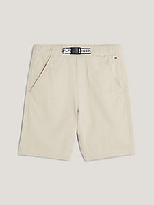 beige hilfiger monotype belted chino shorts for boys tommy hilfiger