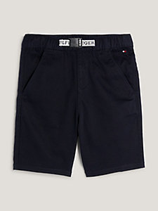 blau hilfiger monotype chino-shorts mit gürtel für jungen - tommy hilfiger