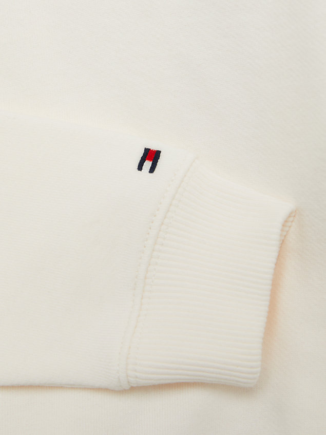 white essential arched logo hoody for boys tommy hilfiger