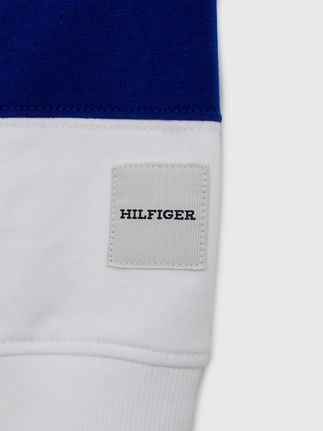 sweat varsity à rayures rugby blue pour garcons tommy hilfiger