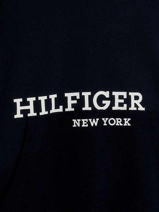 blue offset logo hoody for boys tommy hilfiger