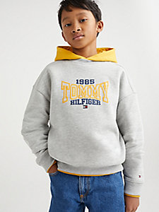 grijs 1985 varsity sweatshirt met logo voor jongens - tommy hilfiger