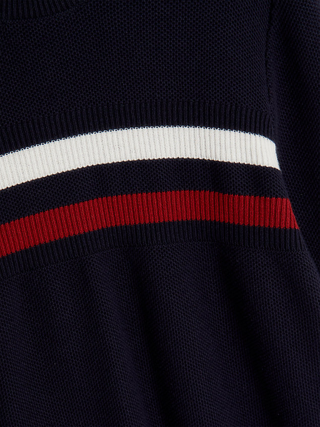 jersey de punto elástico global stripe blue de nino tommy hilfiger