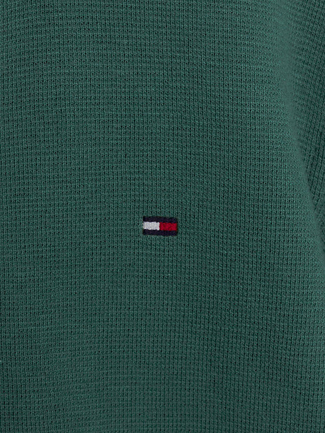 green essential overhemd met wafelstructuur voor jongens - tommy hilfiger