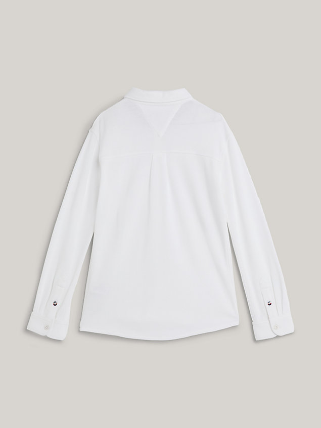 white essential hemd mit waffelstruktur für jungen - tommy hilfiger