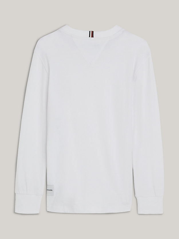 Hilfiger Monotype Long Sleeve T-Shirt | White | Tommy Hilfiger
