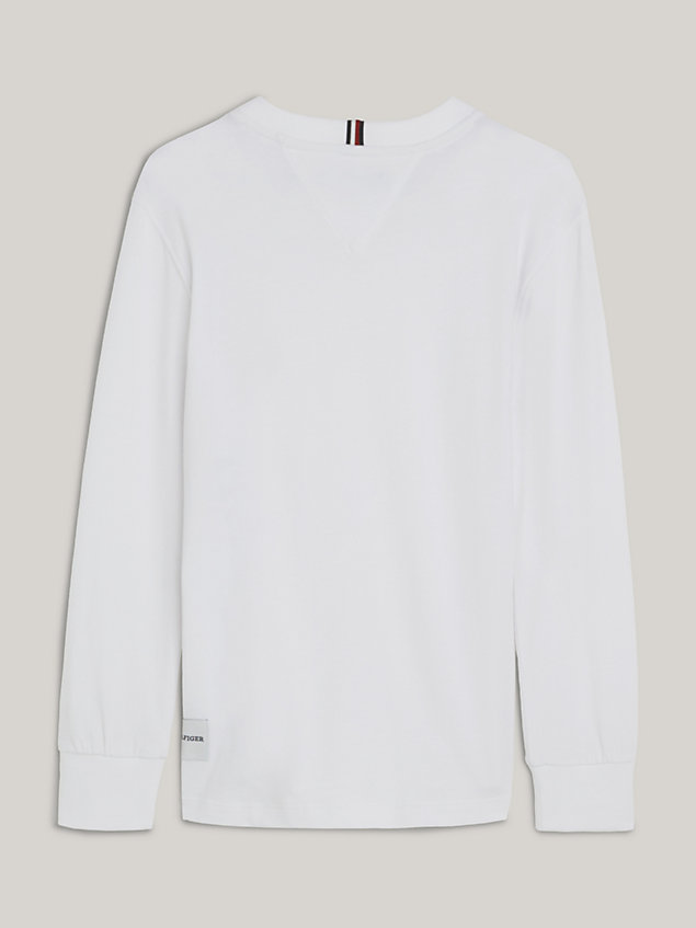 t-shirt à manches longues hilfiger monotype white pour garcons tommy hilfiger