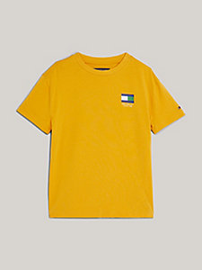 t-shirt con bandierine oro da bambino tommy hilfiger
