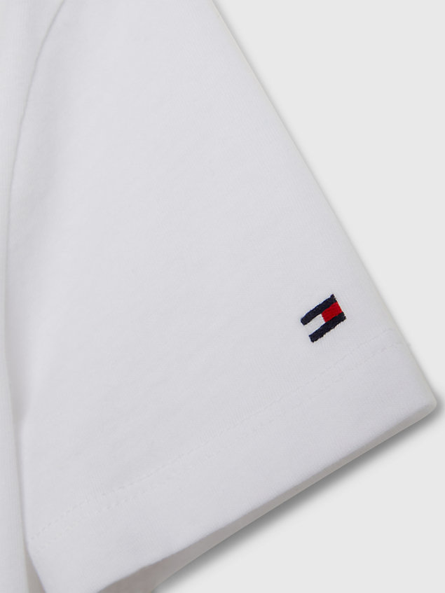 white essential t-shirt met logo voor jongens - tommy hilfiger
